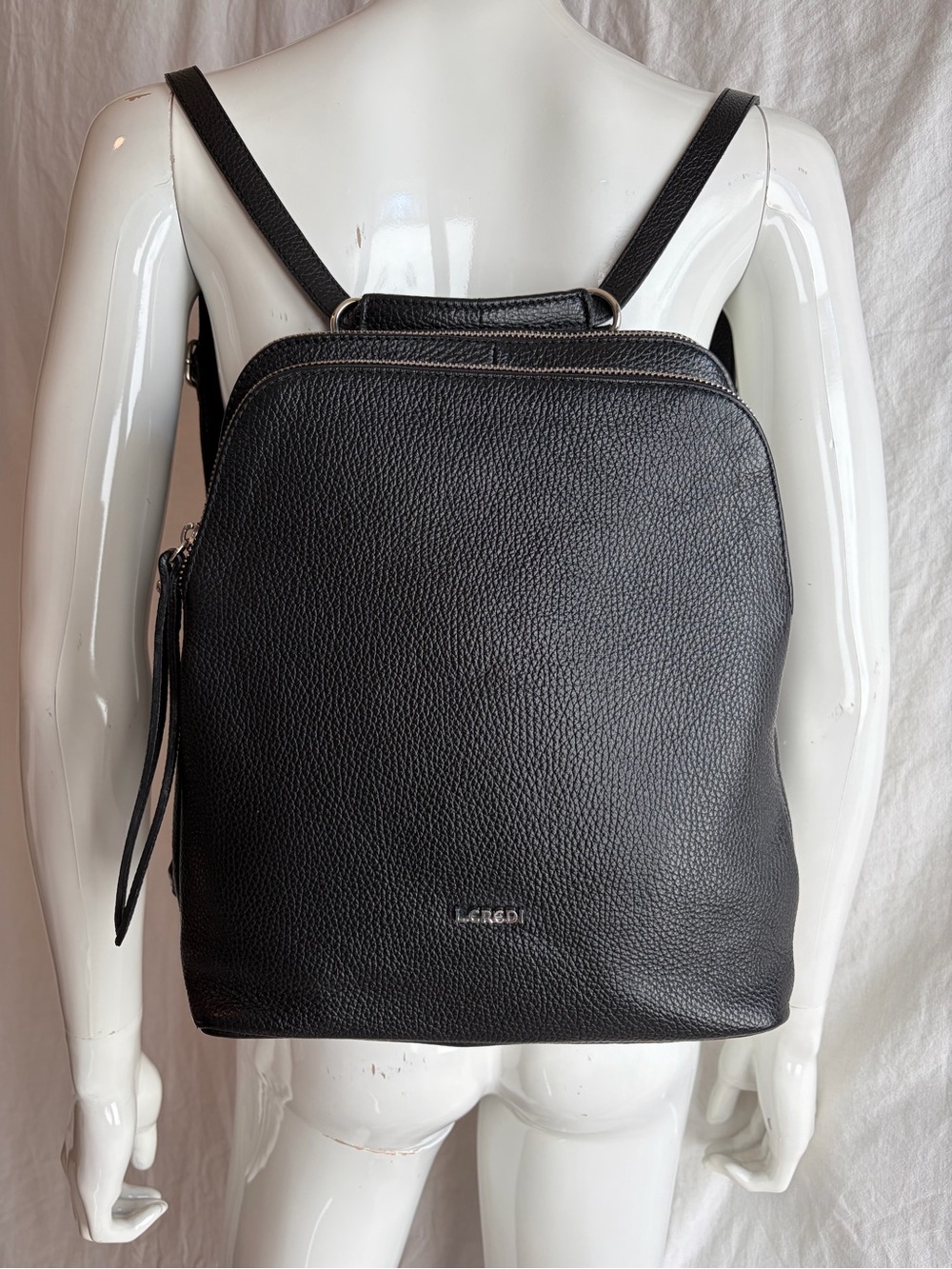 L.Credi Genuine Leather Backpack Made in Italy